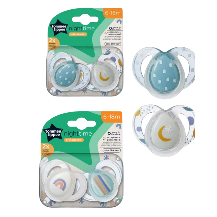 2 Style Soothers 6-18M Glow In The Dark