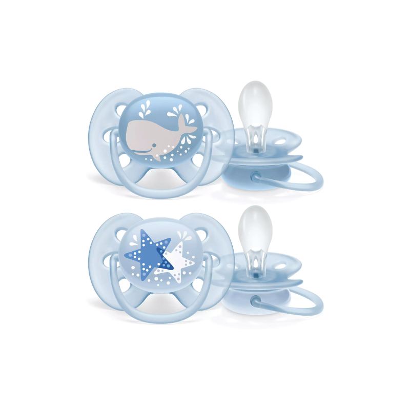 2 deco ultra soft soothers - 6-18m boy (SCF223/03)