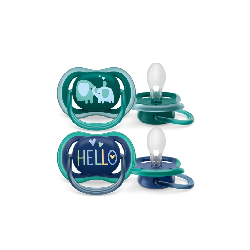 2 deco ultra soft soothers 18m+ / boy