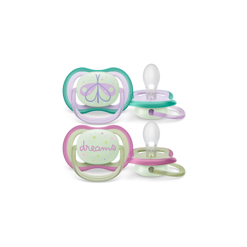 2 ultra air night time soother 0-6 - girl (SCF376/19)