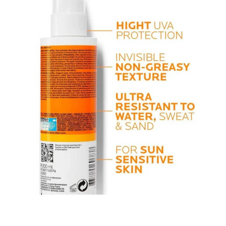 Anthelios Invisible Sunscreen Body Spray Spf50 + 200ml