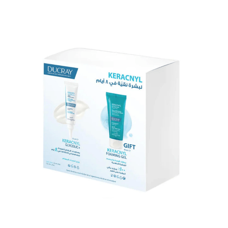 Coffret Keracnyl glycolic+ & Keracnyl foaming gel gift