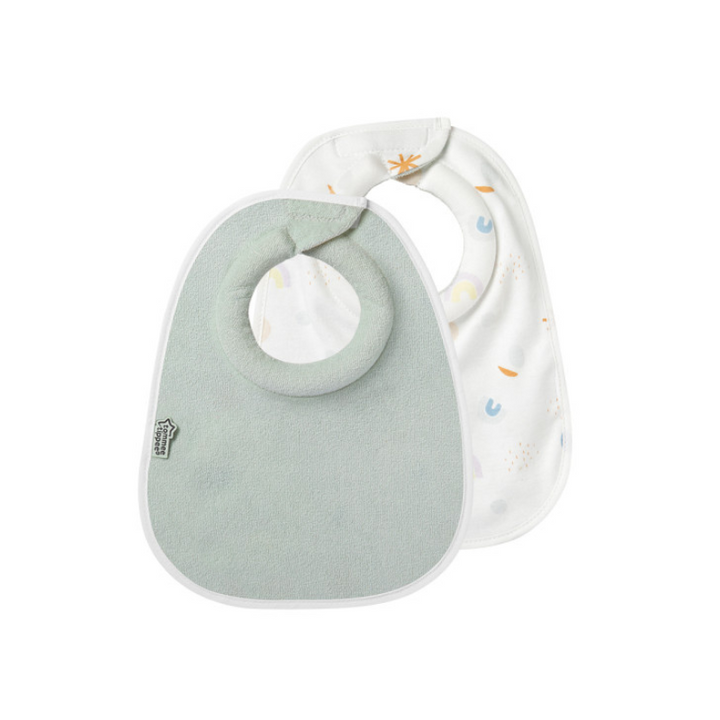 Feeding Bibs 2pcs Grey/ blue / pink