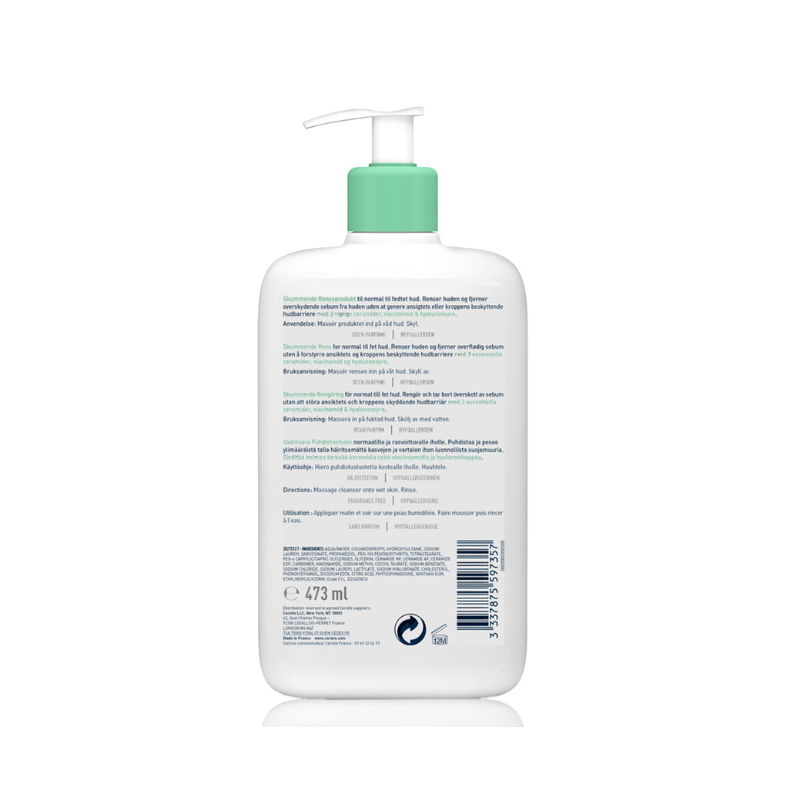 Foaming Cleanser For Normal To Oily Skin With Hyaluronic Acid 473ml
