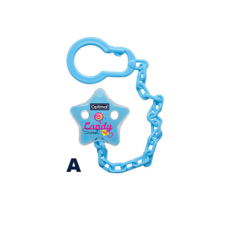 Pacifier Holder With Plastic Clip Blue OPB-1044