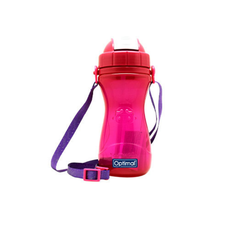 Silicone Straw Bottle 500ML pink
