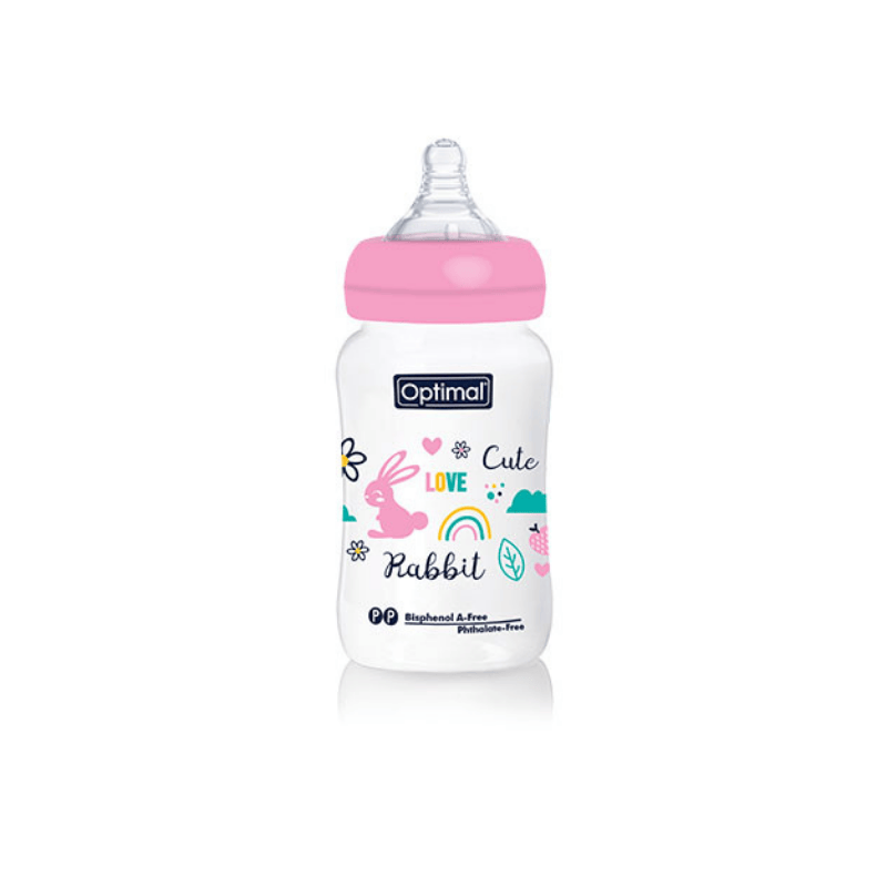 Wide Neck Feeding Bottle 240ml pink