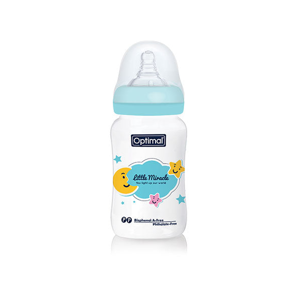 Wide Neck Feeding Bottle 240ml blue